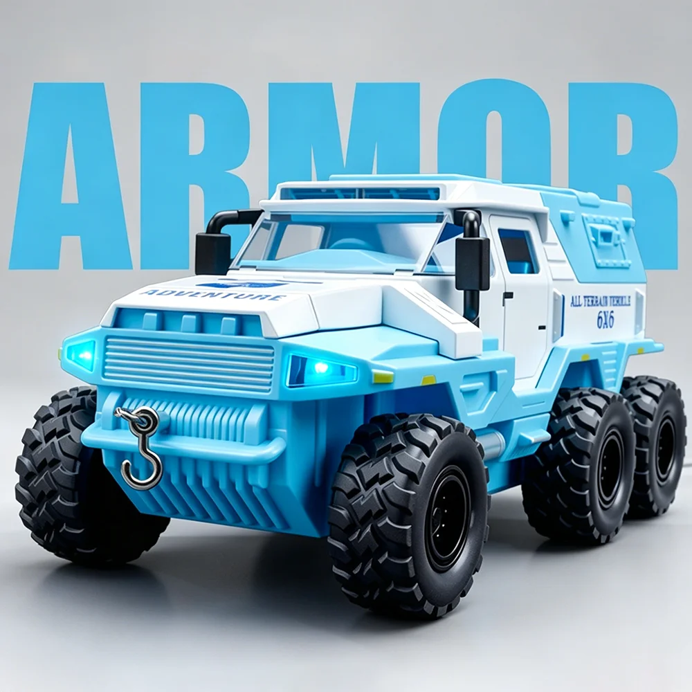 Voiture tout-terrain Conqueror Sabertooth 1:32 en alliage moulé sous pression, modèle miniature, portes ouvrables, son et lumière, fonction de recul, décoration de chambre