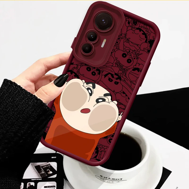 Crayon Shin Chan Cute Anime Eye Ladder For Xiaomi MI 14 12T 11 Lite Poco M3 X5 X4 F5 F4 F3 F2 GT Pro 5G Funda Phone Case