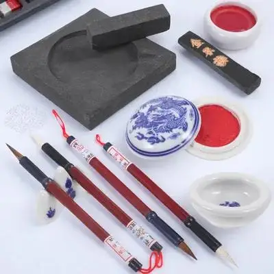 1 مجموعة الخط الصيني فرشاة مجموعة أقلام امتصاص الماء الجيد كانجي الحبر سومي اللوحة سهلة حية الفني هدية مجموعة أدوات رسم صينية