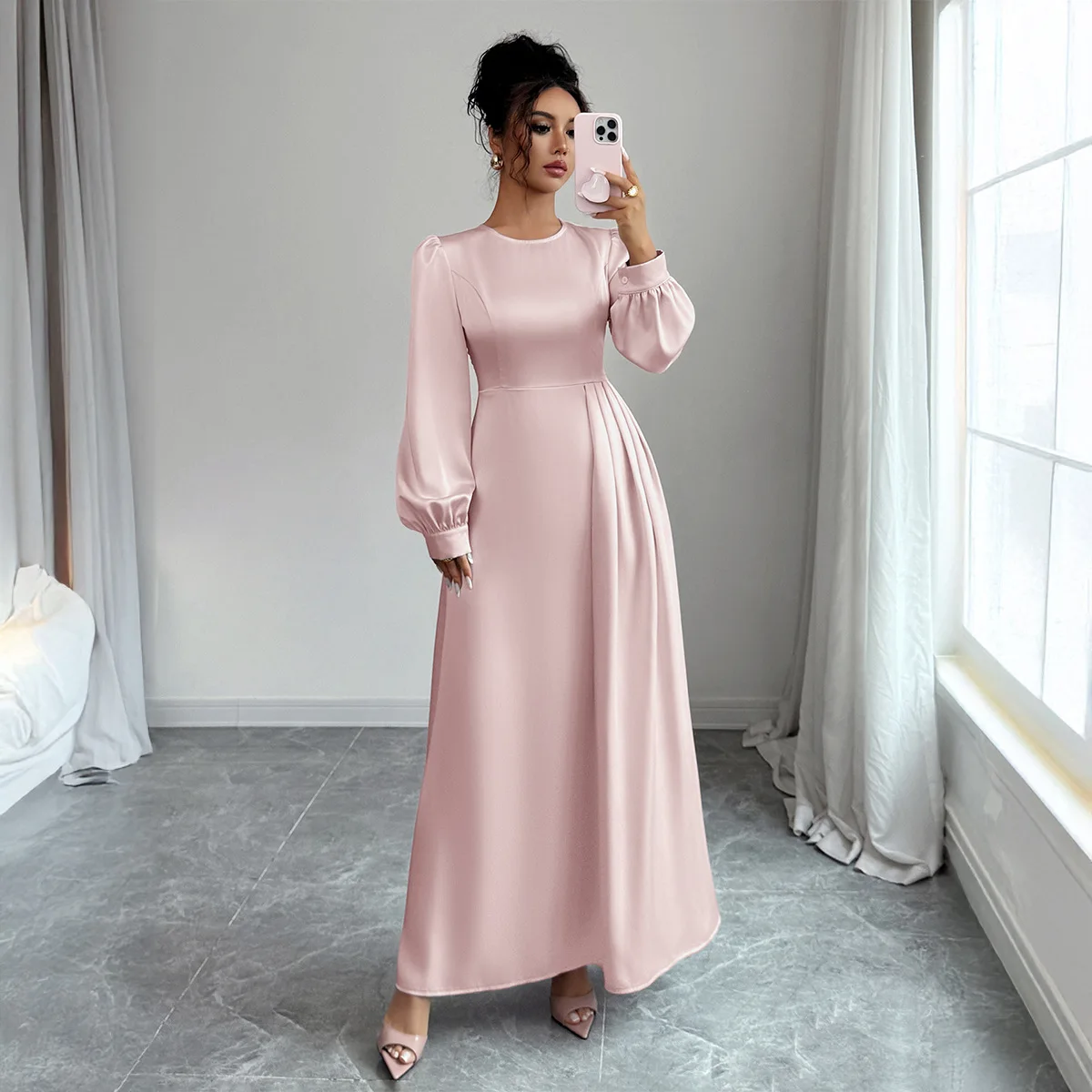 Simple Fashion Summer Long Sleeve Women's Dress 2026 Autumn Winter Wedding Dress Beach Vestidos Midi Maxi