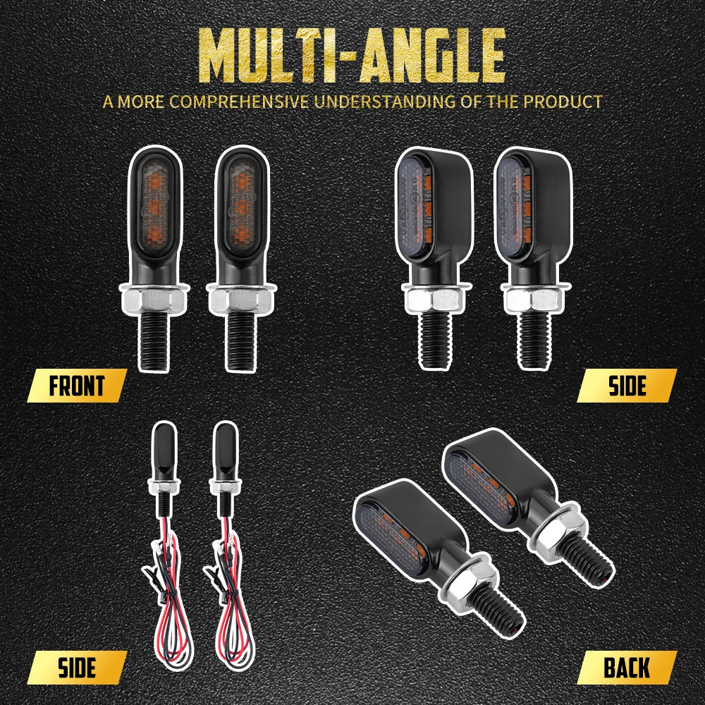 Motorcycle Mini LED Turn Signal E Mark Light Front Rear Indicators Flasher Amber Blinkers Lamp For Harley For Yamaha For Honda