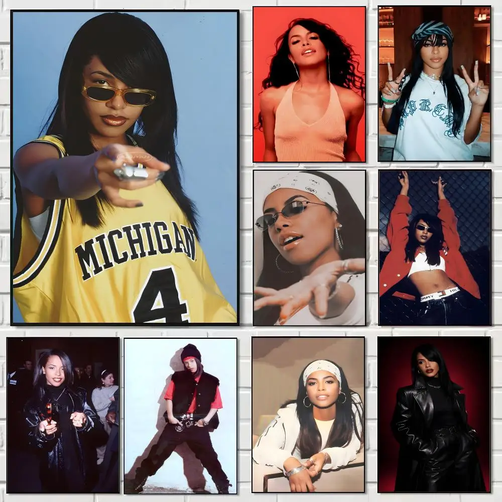 Singer A-Aaliyah Poster Pegatina artistica HD autoadhesiva impermeable para salon dormitorio