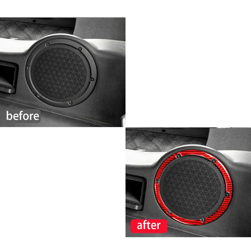 ألياف الكربون لإطار مكبر الصوت ، غطاء حافة مكبرات الصوت ، غطاء أحمر لنيسان 350 هرتز-خلفية beway way