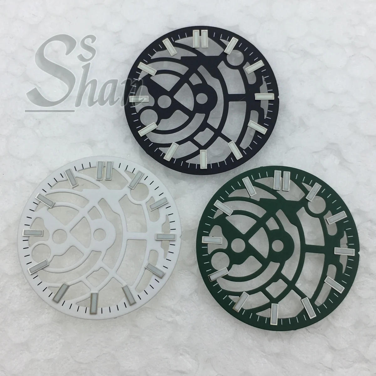 أسود أزرق أخضر أبيض الهاتفي 28.5 مللي متر ساعة الطلب صالح NH70 NH72 حركة الهيكل العظمي الجوف الهاتفي ل ساعة غواص الرجال الملحقات جزء