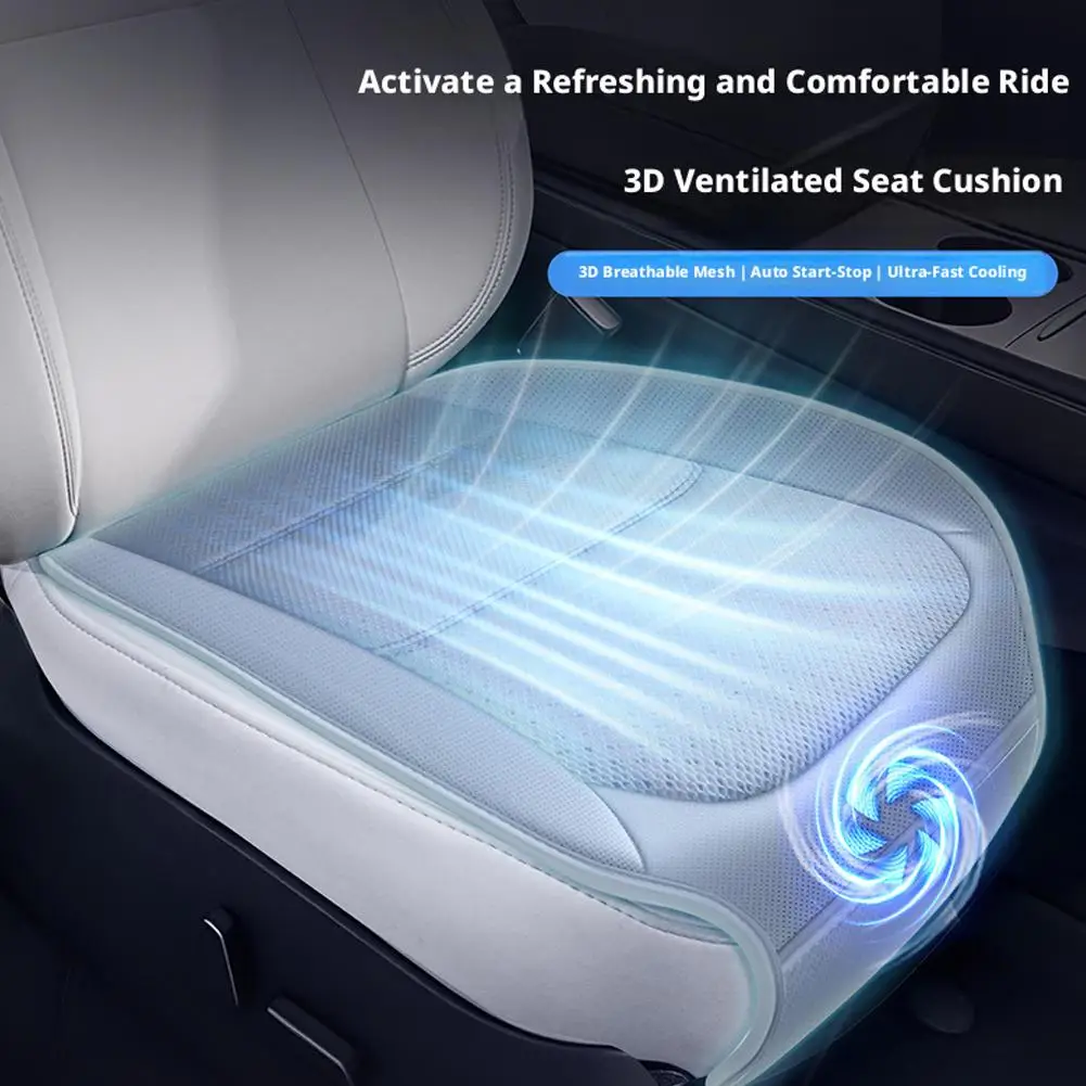 Summer Cooling Seat Cushion USB Powered Ventilated Fan PadAuto On/Off Breathable Ice Silk Car Seat Cover ﻿Car Accessories