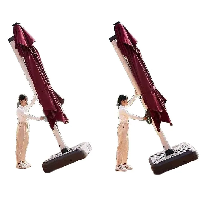 

Outdoor Parasol Courtyard Sun Umbrella Stall Roman Umbrella Balcony Terrace Garden Solar Light Villa Guard Pavilion