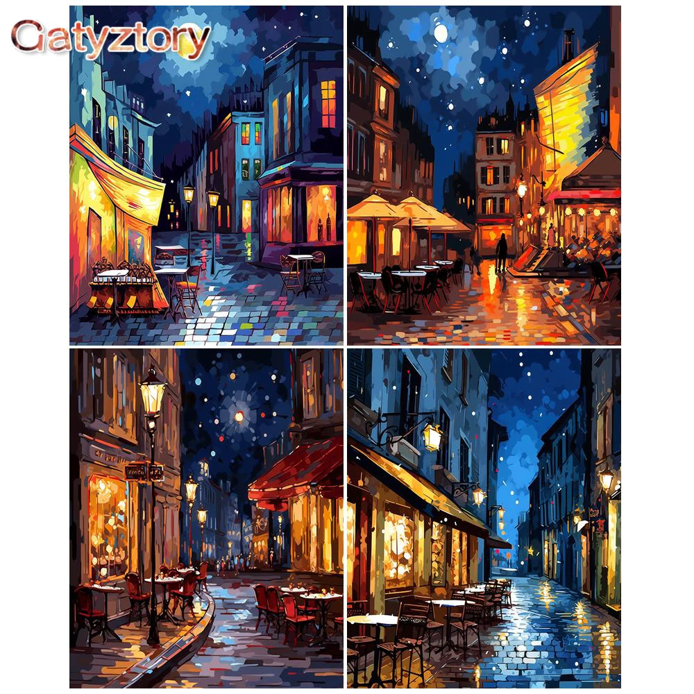 

GATYZTORY Painting By Number City DIY Kit Acrylic Paint For Adults Oil Picture Of Coloring By Number Landscape For Home Decor Gi