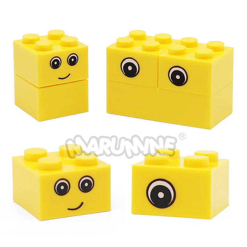 Marumine الكرتون عيون MOC الطوب نموذج الملحقات 1x1 بلاط مستدير التعبير العاطفي متوافق 98138 أجزاء اللبنات