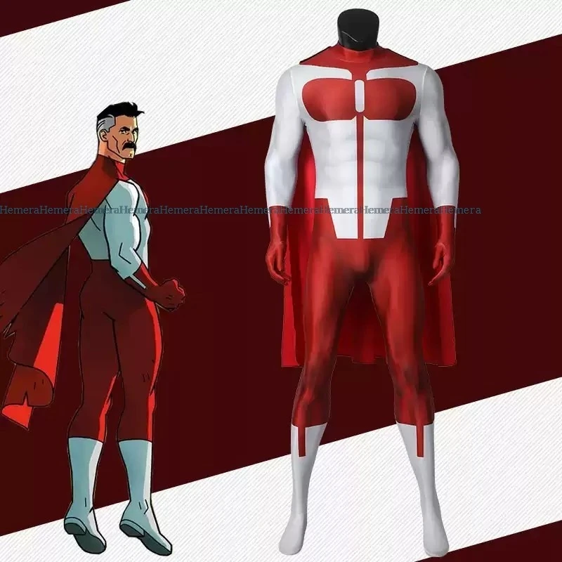 Anime Cartoon Invincible Mark Grayson Cosplay Men Costume Male Superhero Omni-man Fantasia Man Halloween Carnival Cloth Disguise