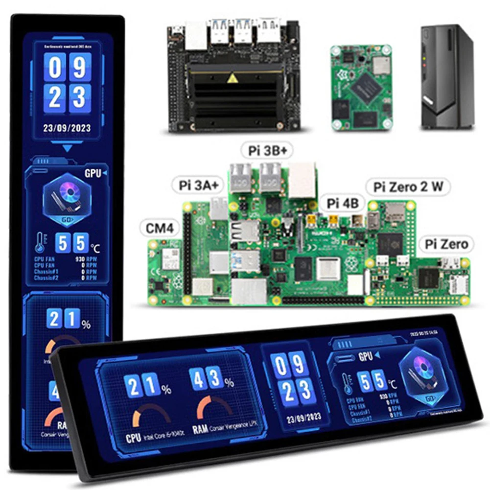 

11.9 Inch IPS USB Secondary Screen Touch Secondary Monitor Computer Monitoring CPU GPU RAM Dislpay for PC Computer Case