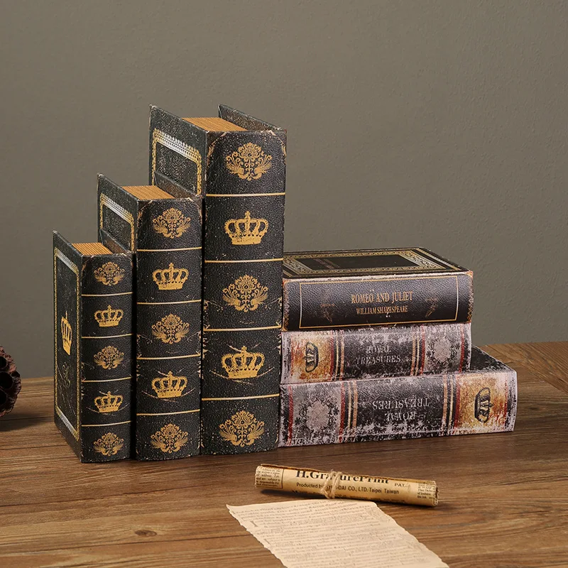 European Retro Style Fake Book Ornament Model Room Decoration Book Simulation Book Storage Box