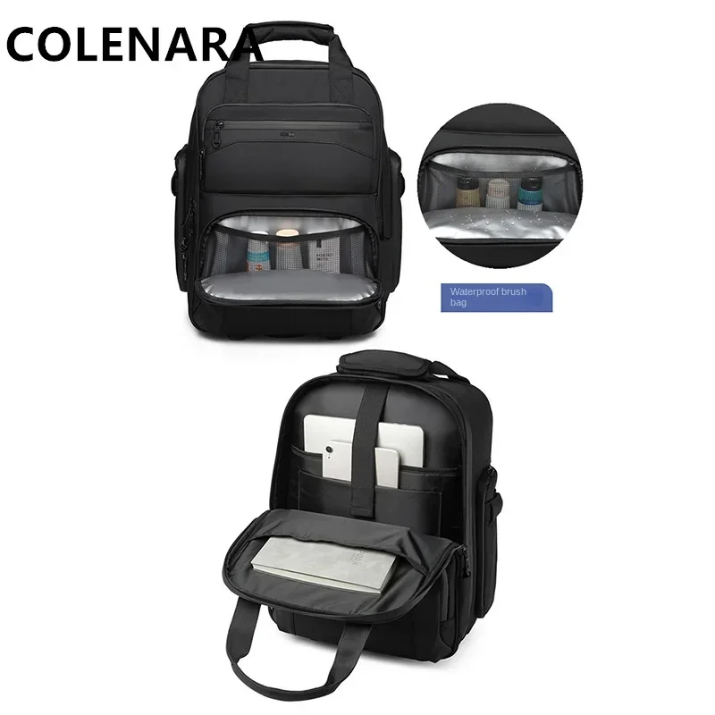 COLENARA 20-inch Carry-on Travel Luggage Oxford Cloth Boarding Box Multifunctional Trolley Case Student Shoulder Bag Suitcase