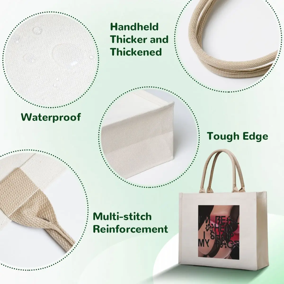 FACESHOPPING BLACK Tote Bag Big bag women reusable grocery bags shopper bag women canvas
