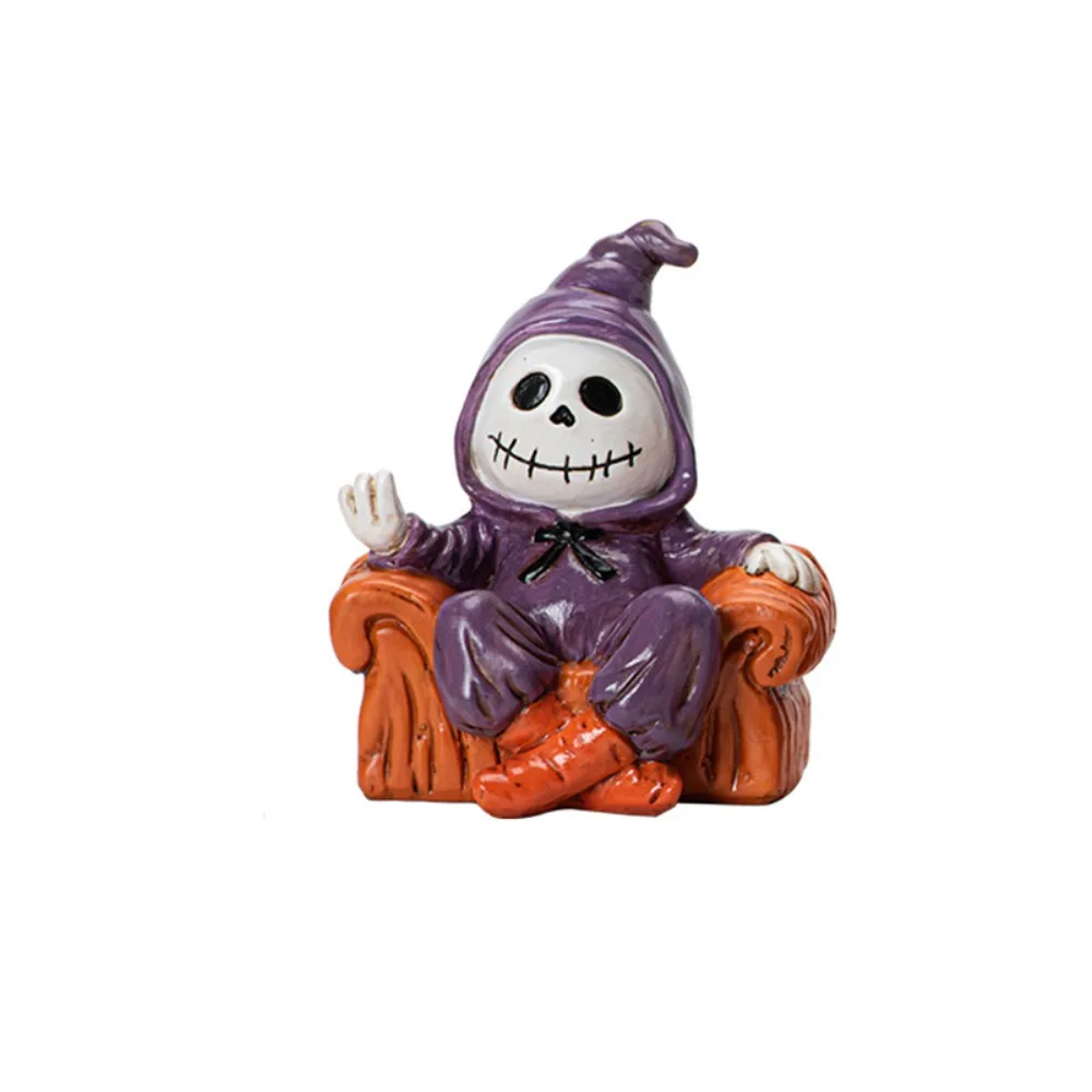 

Resin Halloween Sofa Ghost Figure Cute Cartoon Ghost Art Sculpture Spooky Ghost Statue Ornament Haunted House