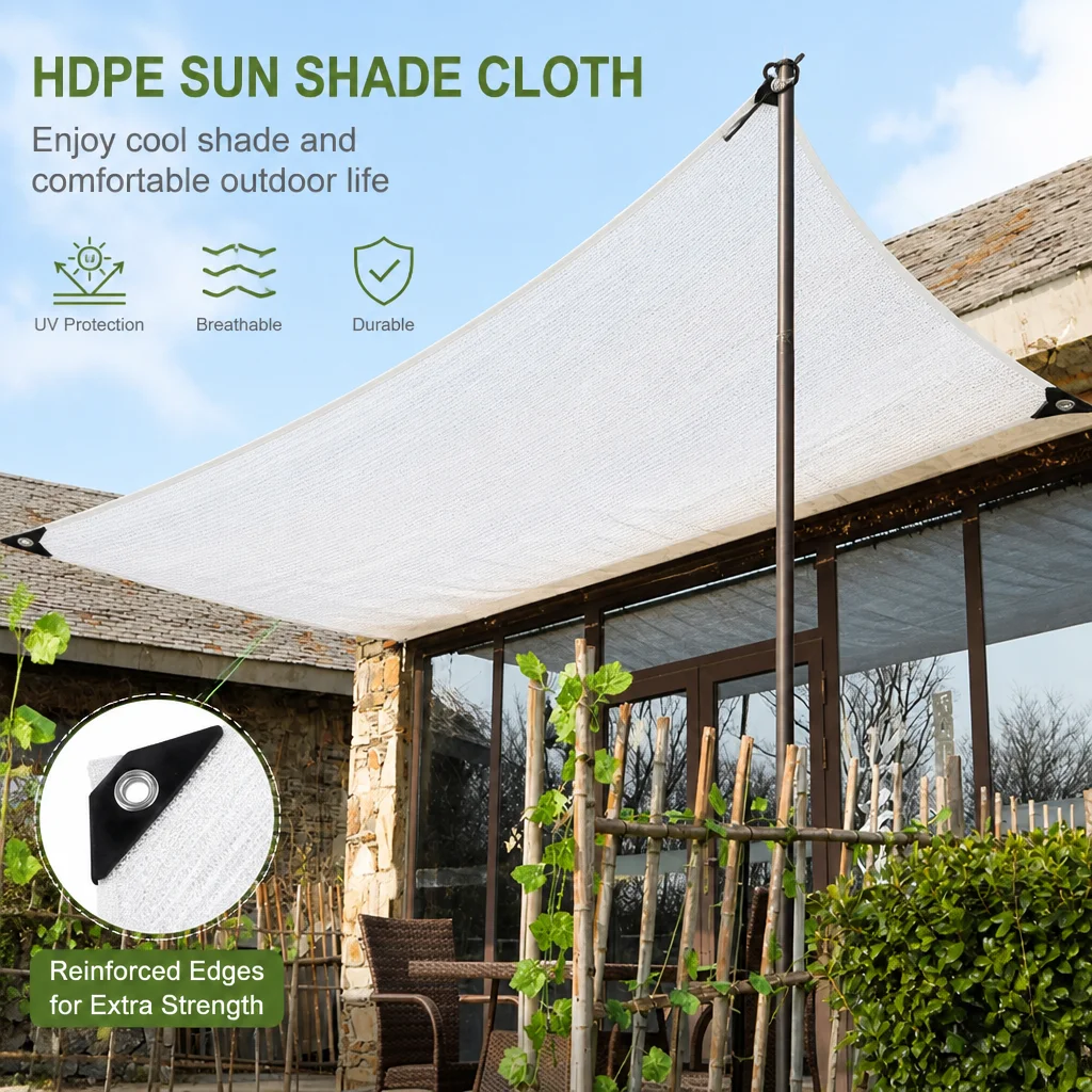 White Sunshade Net 55% Shading for Garden Succulent Plants Balcony Terrace Outdoor Awning Shading Net for Sun Shelter
