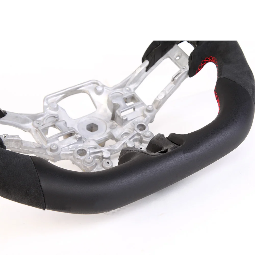 Custom Suede Leather Car Steering Wheel for Mustang GT 2015-2017 2018-2023 Steering Wheel alcantara