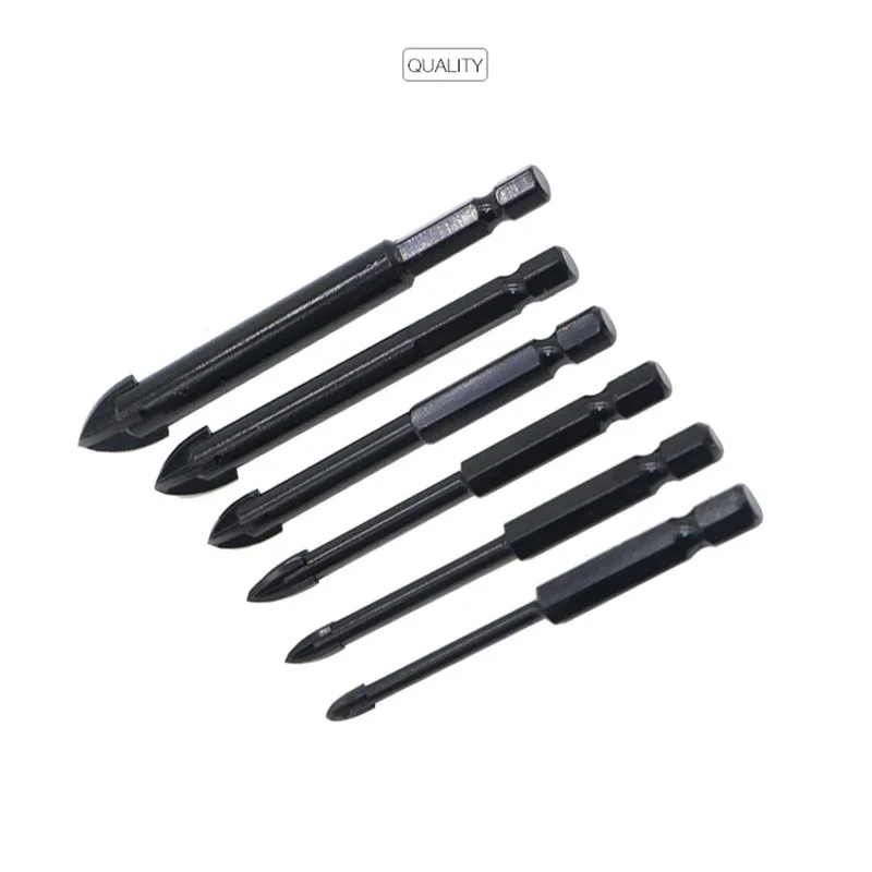 Set di punte per trapano in vetro JUSTINLAU punta in carburo di lega con 4 taglienti punta per trapano a testa di lancia a croce in vetro per piastrelle s 5-8 pz/set 3-12mm