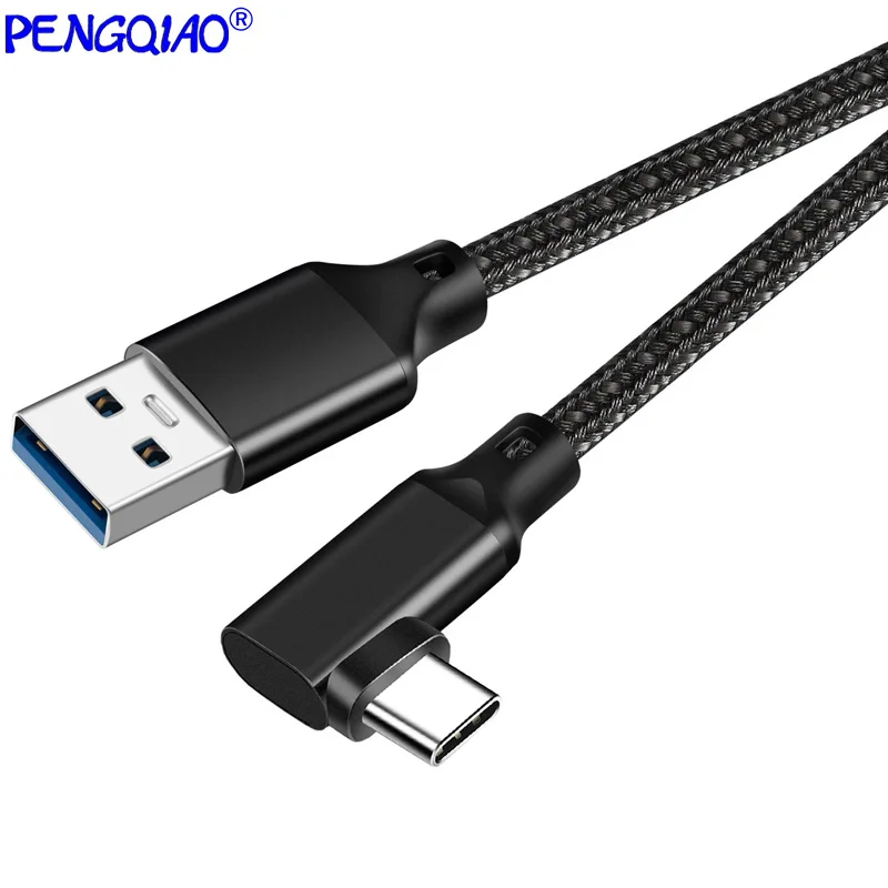 Kabel Data Tipe C Siku Kabel Pengisi Daya Genggam Kabel VR Kabel Tautan C Jantan Ke Jantan Kabel Kamera 3.2 Kabel Game VR 3A20V60W