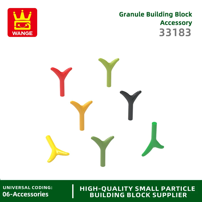 Wange 33183 100g/666PCS Little Grass หัวไชเท้า Sprout Building Block Moc สีอุปกรณ์เสริมใช้งานร่วมกับอิฐของเล่นเด็กของขวัญ