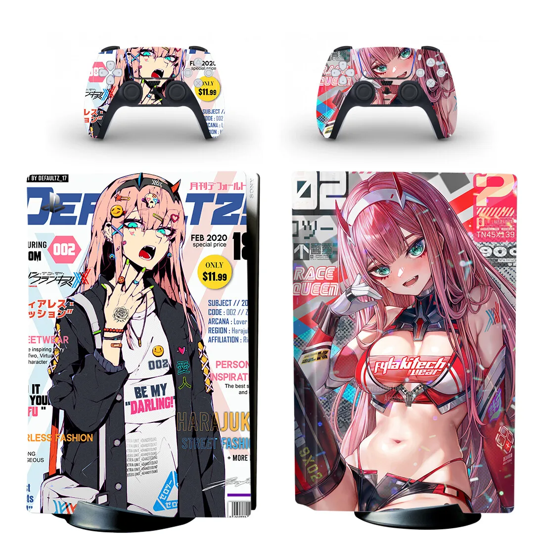 

Darling In The FranXX Zero Two Anime Girl PS5 Standard Disc Skin Sticker Decal Cover for Console and Controllers PS5 Skin Vinyl