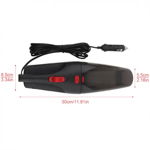 Imagen 2 del producto Aspirador de coche de 12V, 5M, 120W, portátil, húmedo, seco, de doble uso, Mini aspirador automático con filtro HEPA lavable, luz LED