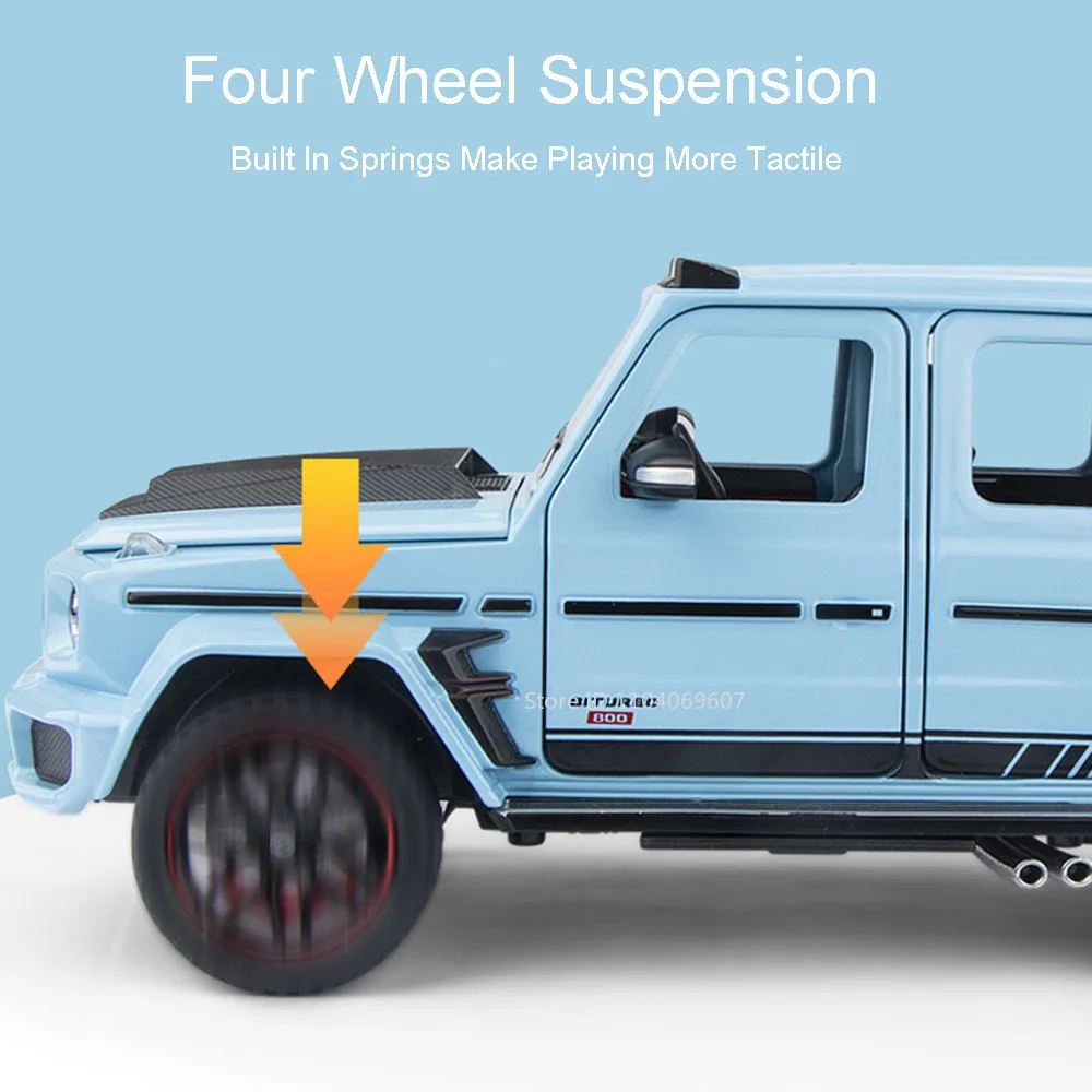 1:24 G800 SUV Car Models Doors Alloy Diecast W140 320SEL Model Opened Pull Back Sound Light Shock Absorption Toys Gifts for Kids