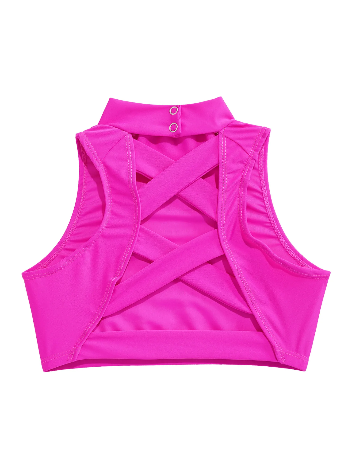 Kids Girls Shockproof Sport Bras Top Underwear 2025 Sleeveless U Neck Shoulder Straps Cross Back Crop Tops Running Gym Yoga Vest