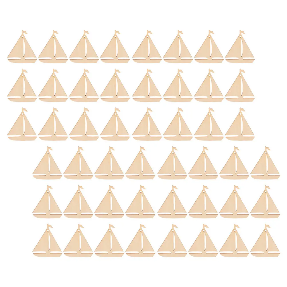 

100Pcs Unfinished Wood Sailboat Cutouts for DIY Crafts Crafting Nautical Decor Party Favor Supplies DIY Wood Cutouts