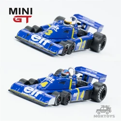 Mini GT Diecast modelo carro, Jody checkter, Patrick Depailler, GP sueco, Tyrrell P34, #3, 1:64, 1976