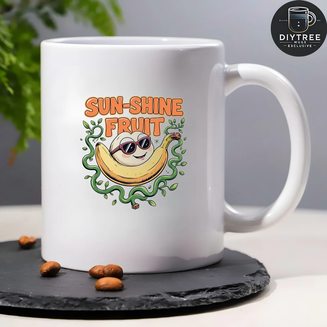 11oz الموز الكرتون القدح الاطفال شرب كوب عيد الميلاد الأسرة مكتب كوب مشمس ابتسامة القدح #4