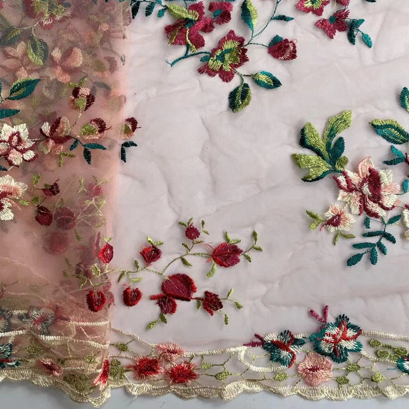 3Yards Mesh Embroidery Lace Fabric, Handmade DIY Dress Decoration, Garment Material, Needlework, Sewing Accessories, 140cm