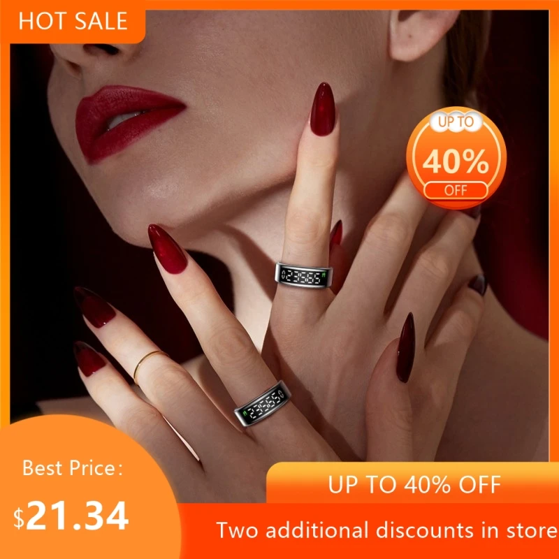 

Heart Rate Blood Oxygen Sleep Exercise Heart Rate Monitoring Brightness Adjustment Family And Friends Care Smart Ring New 2026
