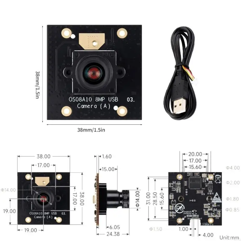 M17B USB Độ Phân Giải Cao 8MP Webcam Mô Đun OS08A10 Tốc Độ Khung Hình Cao Kiểm Tra Tự Động Hóa Thiết Bị Mô Đun Thay Thế