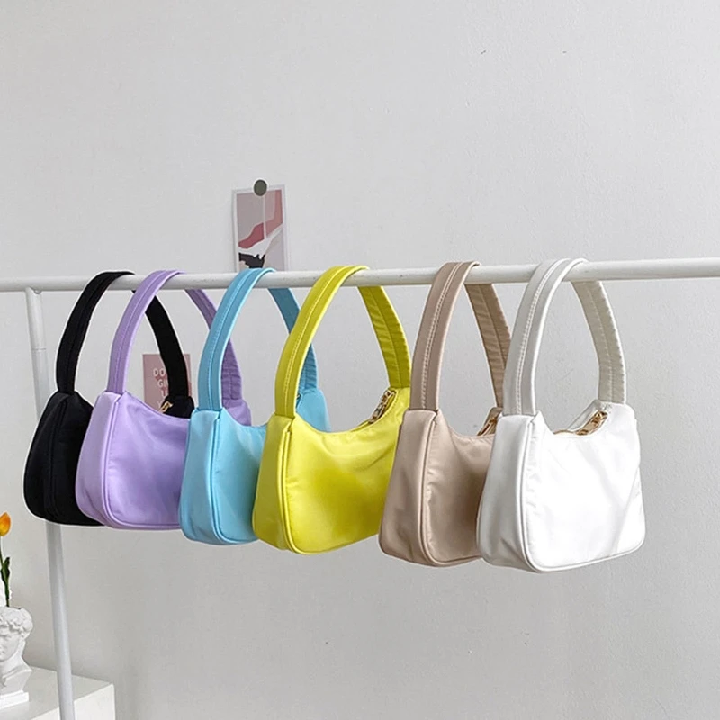 Cho Nữ Màu Nylon Sát Nách Túi Vintage Nữ Nhỏ Đeo Vai Túi Tote Nữ Ví Cầm Tay Top Túi