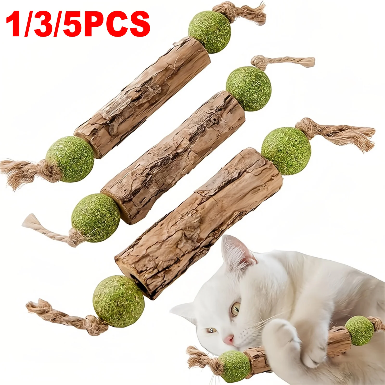 1/3/5PCS Cat Cleaning Teeth Pure Natural Catnip Cat Molar Toothpaste Stick Silvervine Actinidia Fruit Matatabi Cat Snack Stick