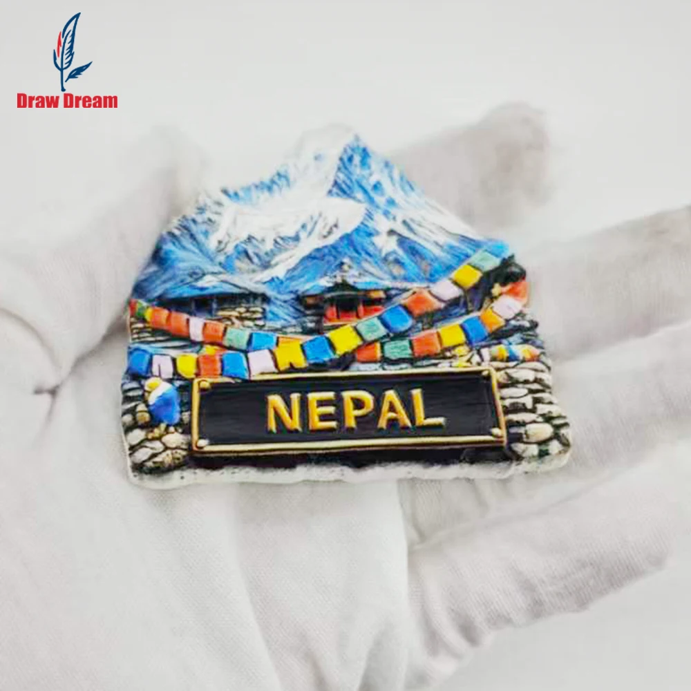 1Pc Nepal Creative 3D Embossed Refrigerator Magnet World Travel Souvenir Collection Suitable for Home and Office Decoration, Personalized Exclusive Travel Souvenir Magnetic Refrigerator Magnet Home Decoration, Kitchen,