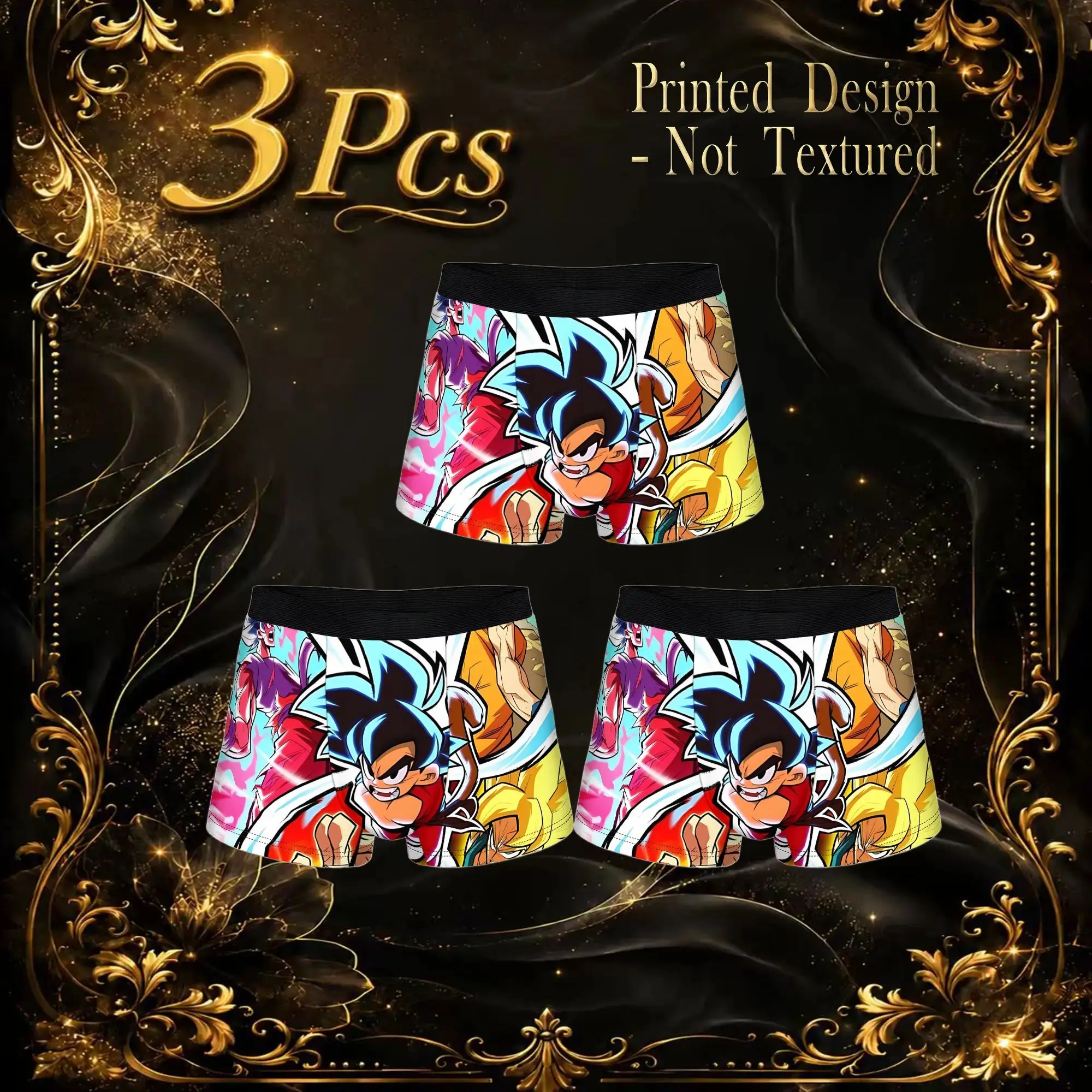 3Pcs Dragon Ball Z boxers  Underpants Breathbale Panties Men's Underwear Sexy Shorts Boxer Briefs