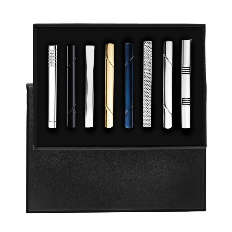 8 Count Fashion Men Tie Clasps Multifuntional Use Alloy Tie Holder Men Tie Pins Perfect Present for Husband or Father
