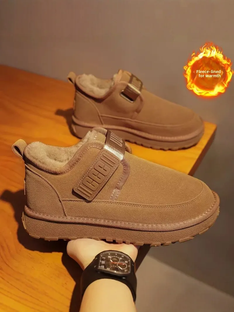 men's-winter-thickened-fleece-lined-fur-integrated-snow-boots-outdoor-cold-resistant-cotton-shoes-casual-short-tube-boots
