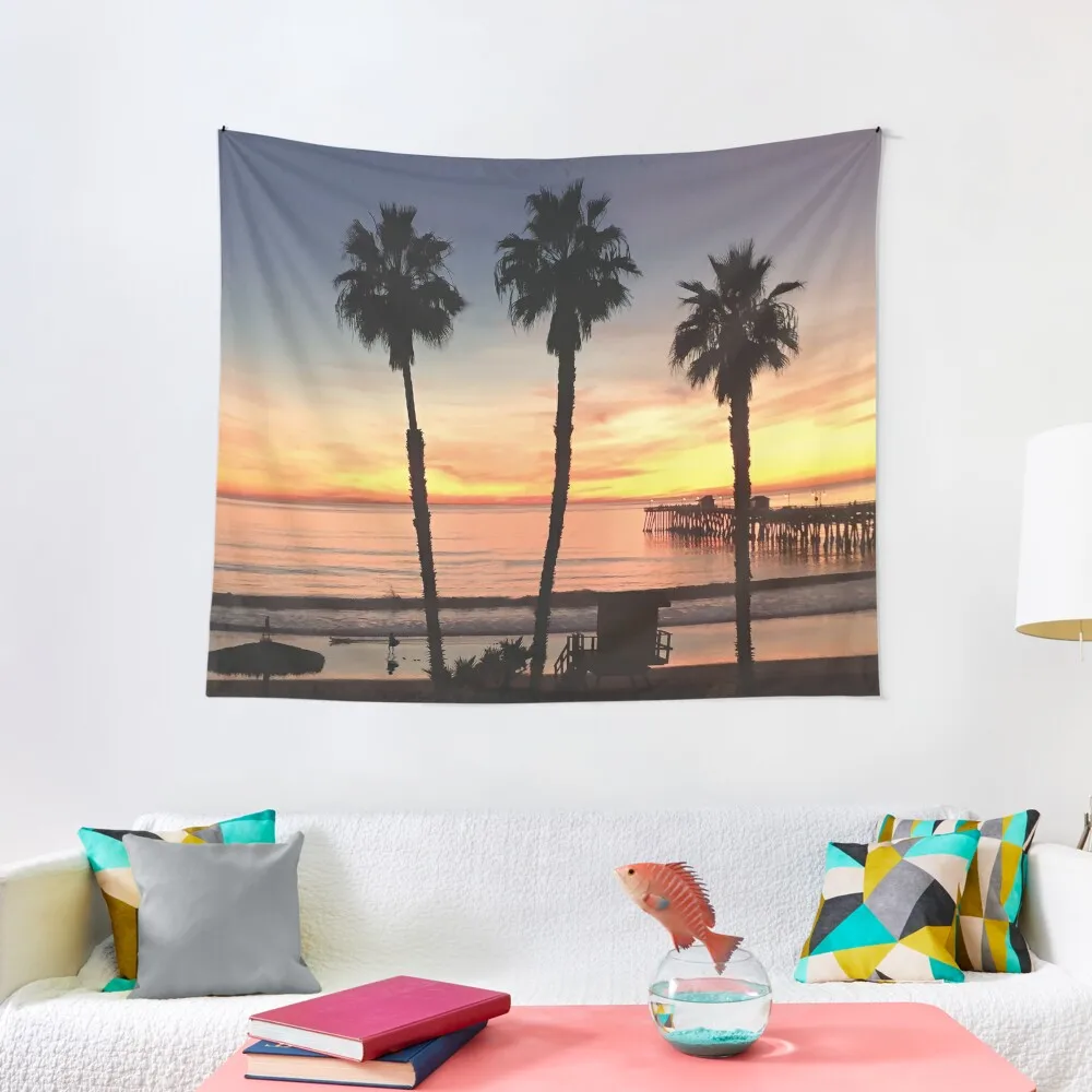 California Beach Sunset Tapestry Decoration For Home Room Decorating Aesthetic Wall Mural Decoration Bedroom Tapestry