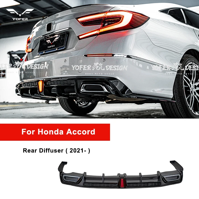 Yofer universal car rear bumpers diffuser spoiler accessories diffuser for accord hybrid