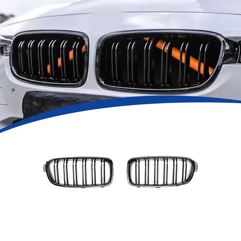 Glossy Black Radiator Grilles For 2013-2018 BMW 3series F30 Racing Grilles Bumpers Body Kit Hood Gloss Black Car Accessories