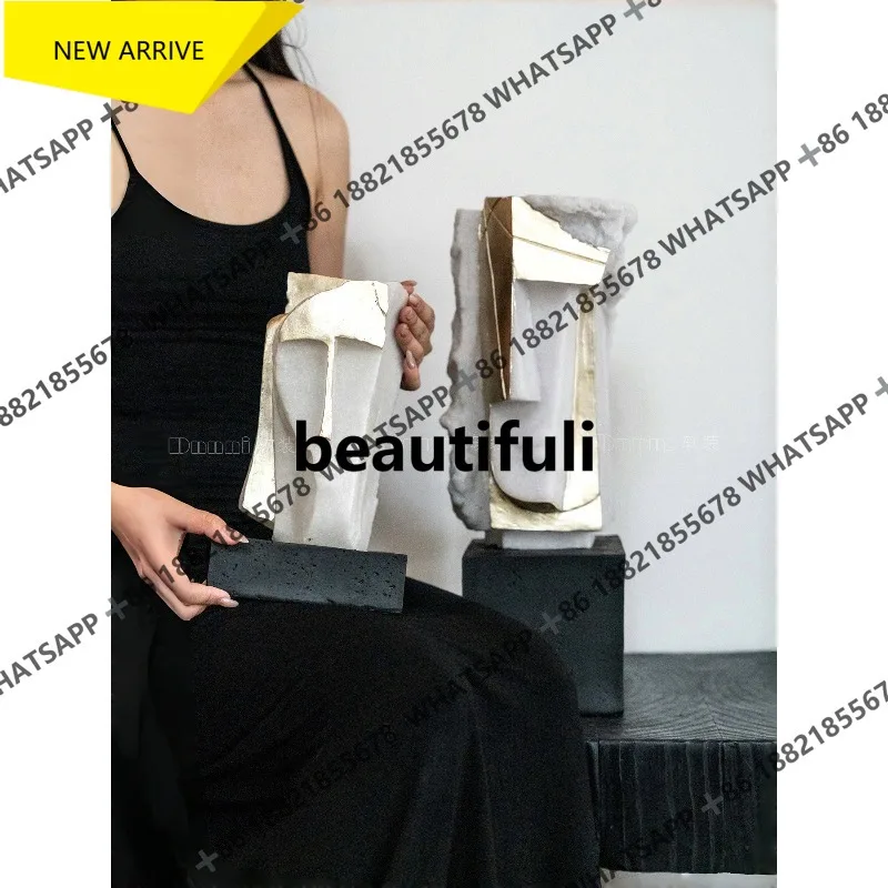 Q178 Wabi-sabi style portrait sculpture ornaments TV cabinet living room art soft decoration hotel