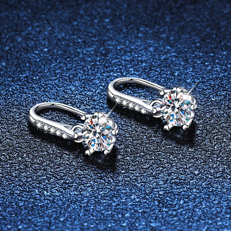 E031 Lefei Mode Trendy Klassieke Sneeuw Moissanite Hart Kwast Bengelen Oorbellen Voor Meisje Vrouwen S925 Sterling Zilveren Feest Sieraden