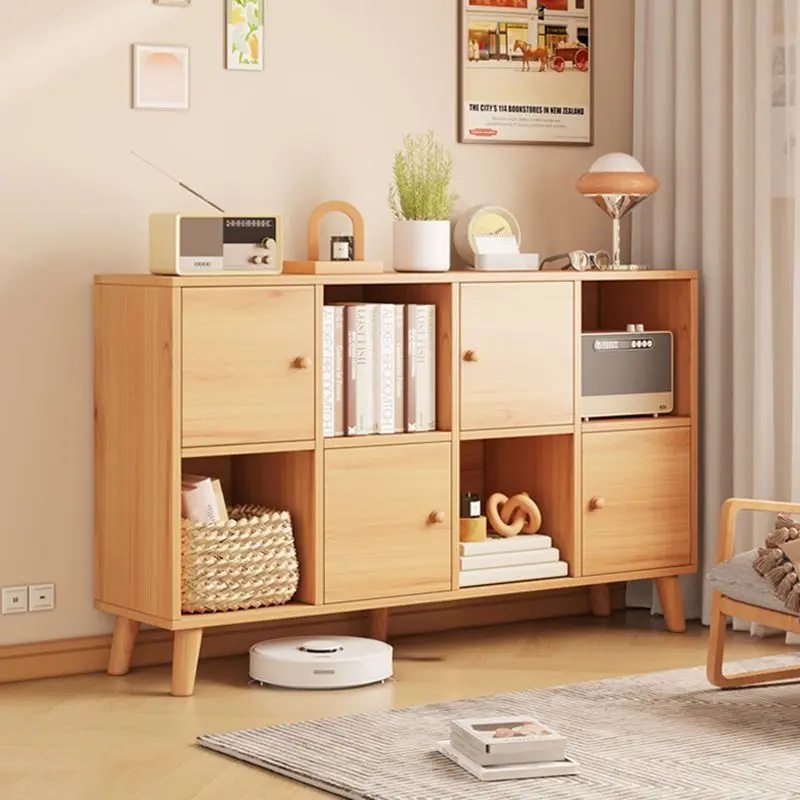 Bookcase floor-to-ceiling bedroom shelf storage cabinet household lattice cabinet living room storage rack small