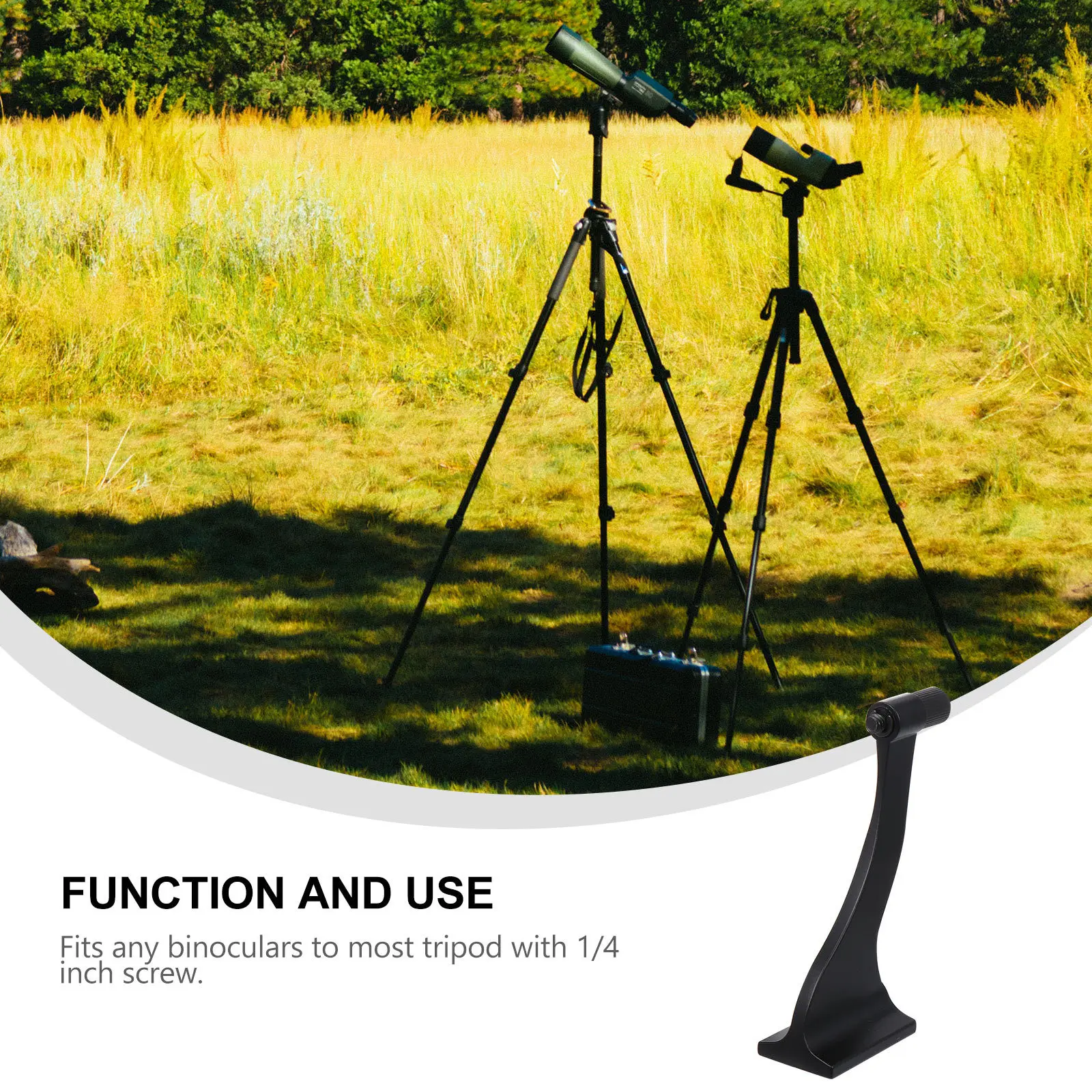 

1pc Binocular Tripod Adapter Universal Mounting Bracket For Telescope 1/4 Inch Screw Hole Thumb Wheel Bolt Sturdy Durable