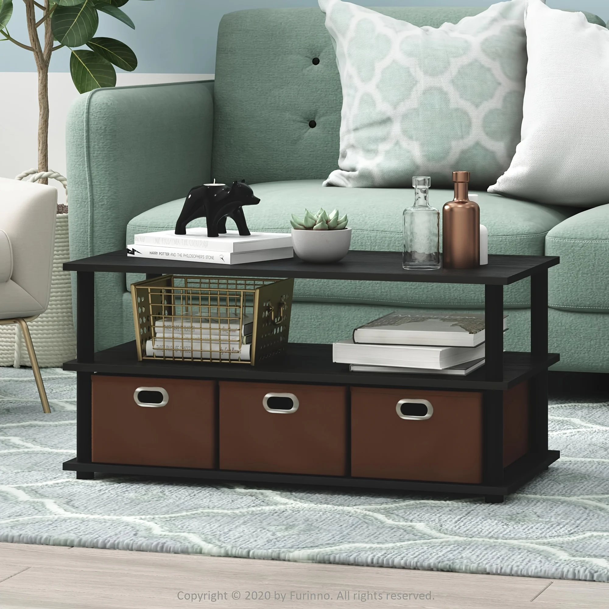 

Frans Turn-N-Tube Coffee Table with Bin Drawers, Easy Assembly, Sporty Home Storage
