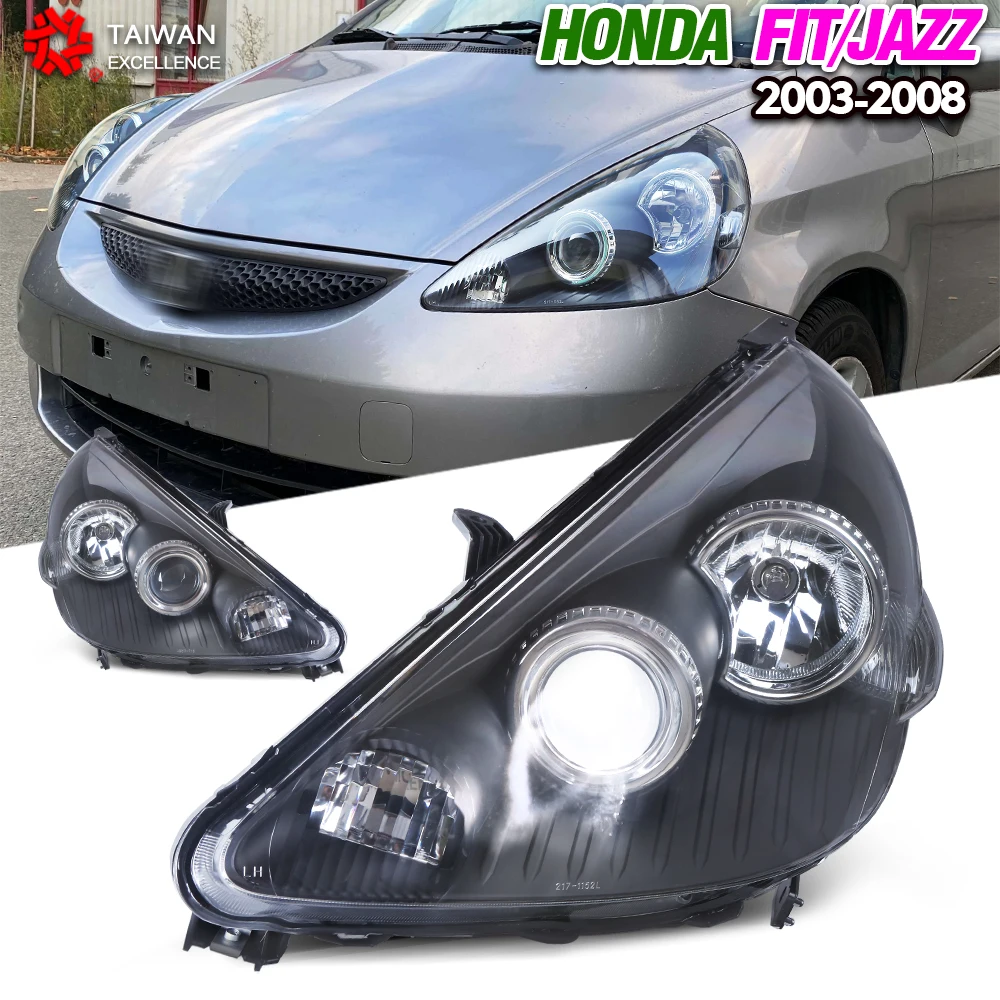 for Honda 04-07 fit headlight assembly old fit modified LED headlight lens 06 black bottom highlight