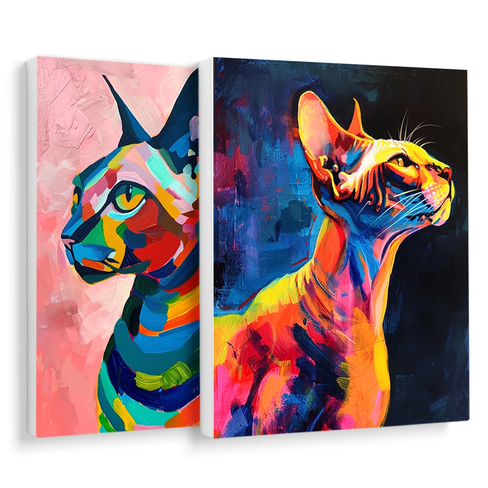 

RUOPOTY Painting By Numbers Acrylic Cats Color Simple Picture Drawing Handpainted Oil Painting Canvas With Frame Home Decoration