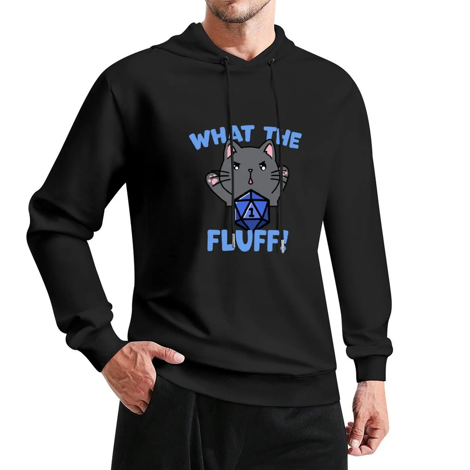 

What the Fluff Dungeon Meowster Pullover Hoodie graphic t shirts men hoodies for men